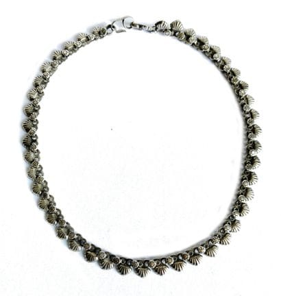 Collier ras du cou en argent à maillons en...