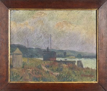 ECOLE FRANCAISE du XXe
Bord de Seine, Bateau...