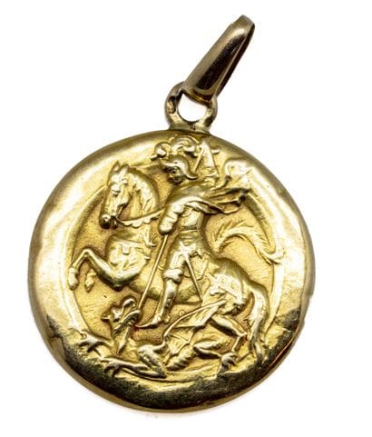 Médaille en or jaune 18 K (750/1000), figurant...