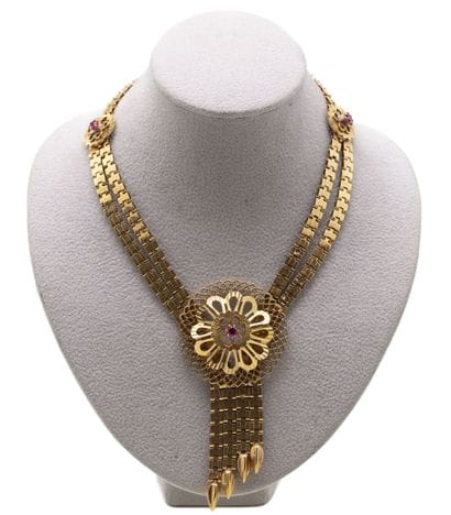 Collier en or jaune 18 K (750/1000) orné...