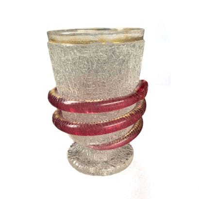 BOHEME
Gobelet en verre givré, prise à décor...