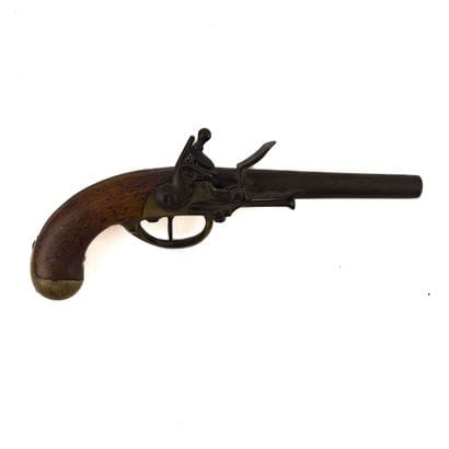 Pistolet de cavalerie à silex en bois et...
