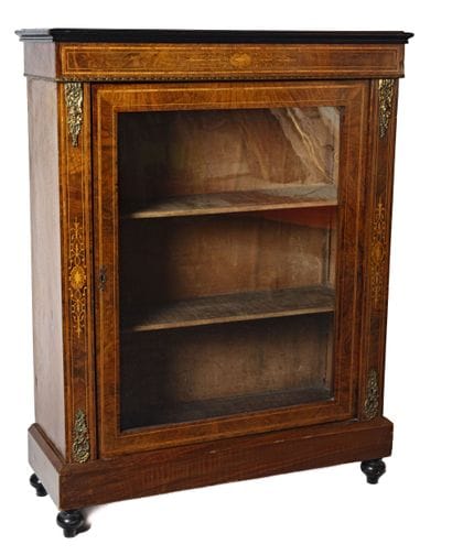 Vitrine en placage d'acajou, amarante et...