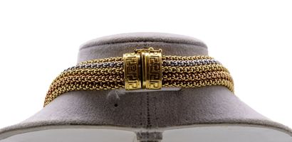 Collier trois ors 18 K (750/1000) à maille...