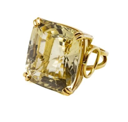 Bague cocktail en or jaune 18 K (750/1000)...