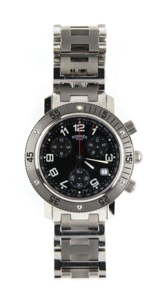 HERMES Paris montre acier modèle CLIPPER...