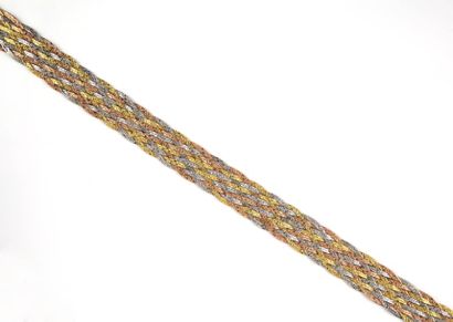 Collier 3 ors à maillons torsadés. Poids...