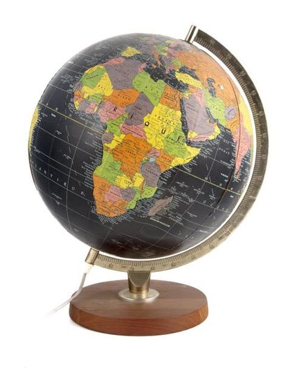 Mappemonde éclairée H. : 40 cm Enfoncement...