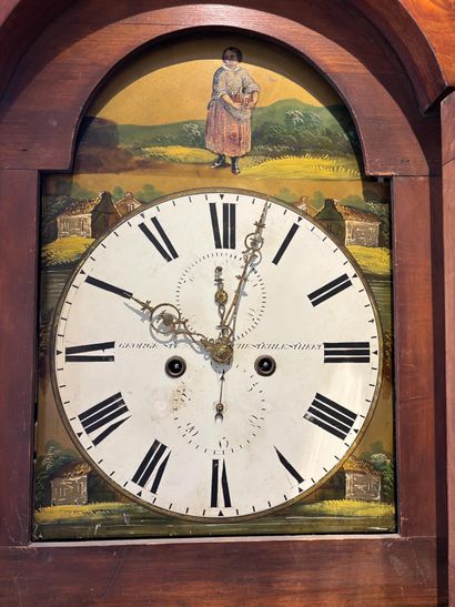 English parquet clock with mahogany veneer...