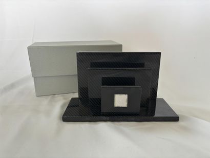 LALIQUE. 
Lacquered carbon-fiber letter holder,...