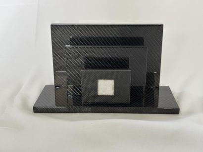 LALIQUE. 
Lacquered carbon-fiber letter holder,...
