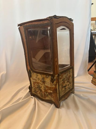 Miniature sedan chair with one door and two...