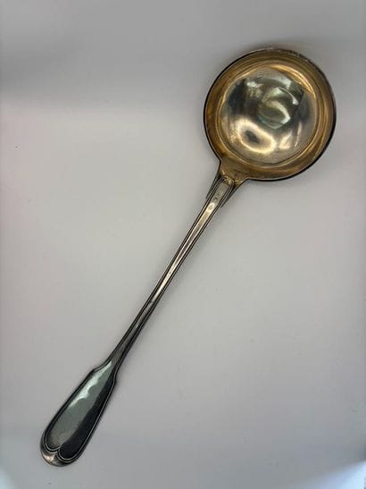 Silver ladle, filet pattern, Vieillard and...