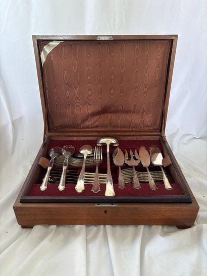 A set of 800-part sterling silver cutlery,...