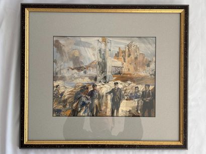 Charles FOUQUERAY (1869/72–1956). 
War scene...