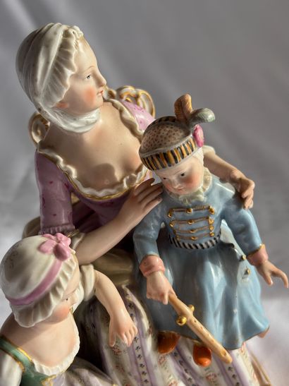 MEISSEN. 
Polychrome porcelain group depicting...