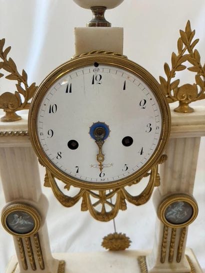 Portico-shaped Directoire period clock in...