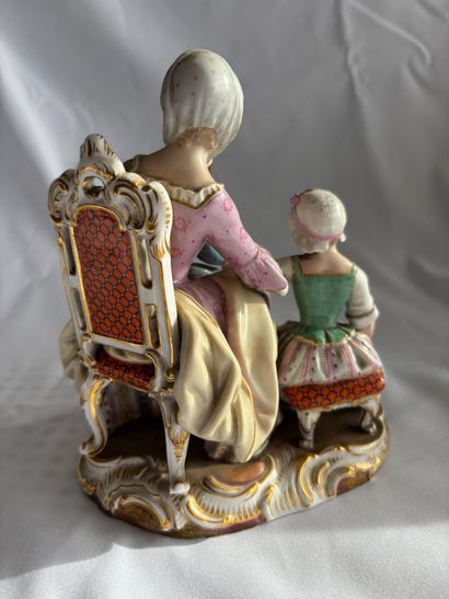 MEISSEN. 
Polychrome porcelain group depicting...