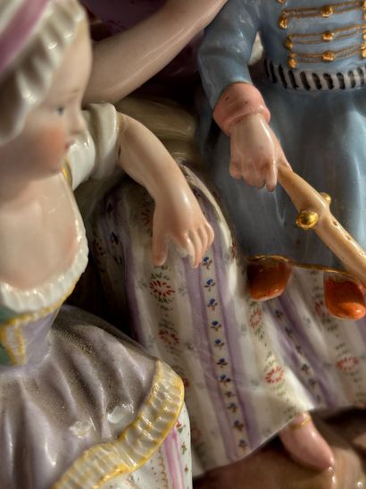 MEISSEN. 
Polychrome porcelain group depicting...