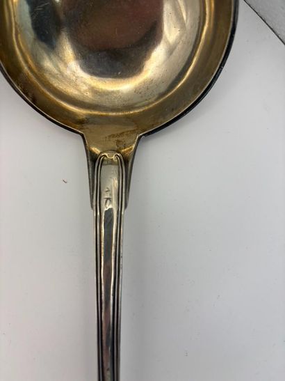 Silver ladle, filet pattern, Vieillard and...
