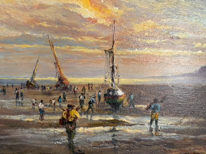 Georges DETROYES (born 1921).
Beach at low...