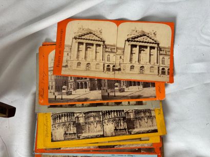 Set of 42 stereoscopic views, albumen prints...