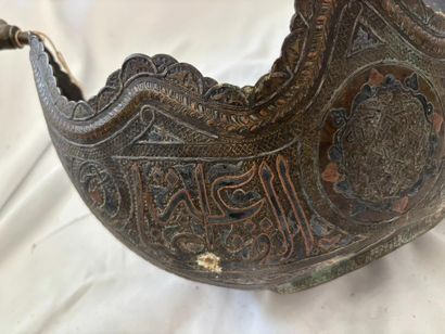Tin-plated copper Kashkul, decorated with...
