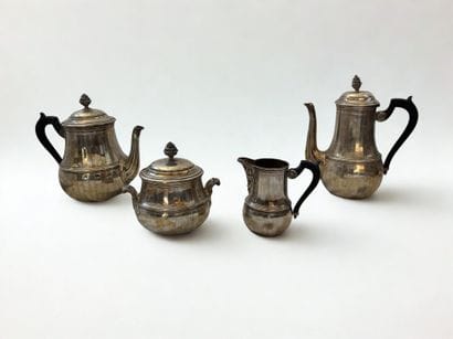 Four-piece tea and coffee set in silver 925...