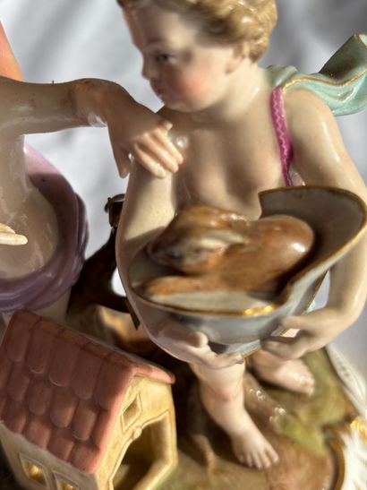 MEISSEN. 
Group depicting two young children,...