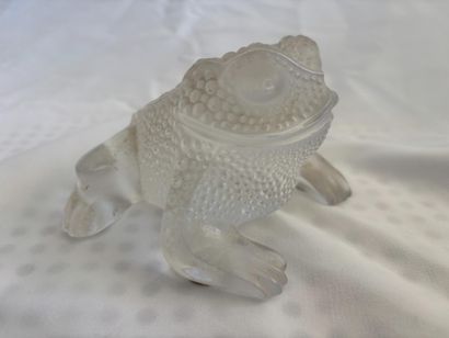 LALIQUE. 
Frog
Moulded pressed glass subject....