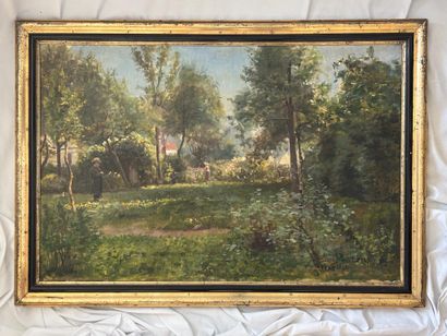 César PATTEIN (1850-1931). 
Family Garden...