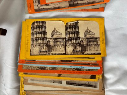 Set of 42 stereoscopic views, albumen prints...
