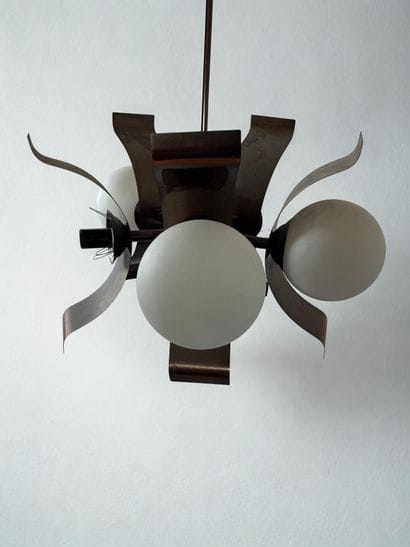 Space Age copper pendant circa 1970, Yugoslav...