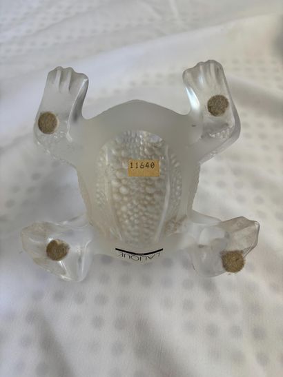 LALIQUE. 
Frog
Moulded pressed glass subject....