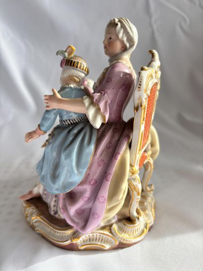 MEISSEN. 
Polychrome porcelain group depicting...