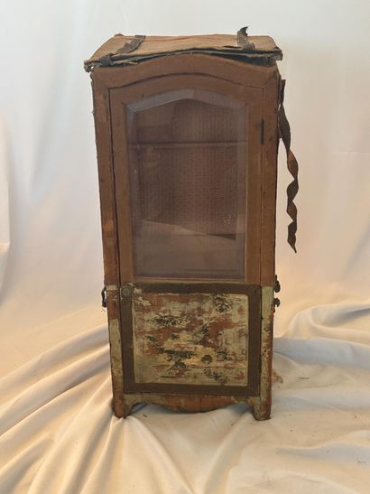 Miniature sedan chair with one door and two...
