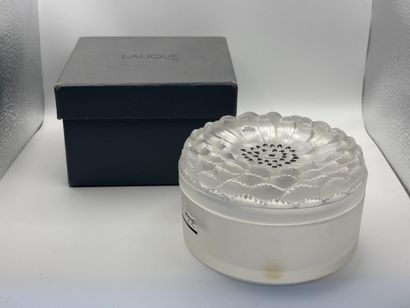 LALIQUE. 
Moulded pressed glass toilet box....