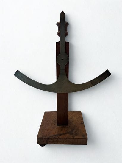 Antique bronze silk thread scale, marked...