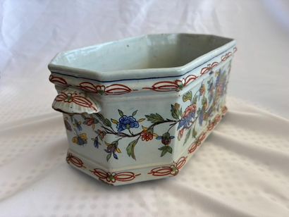 19th century Rouen earthenware planter with...