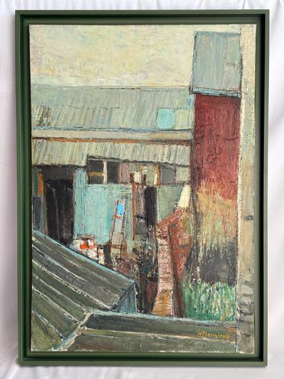 Charles BETREMIEUX (1919-1997).
House courtyard
Oil...
