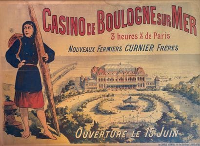 Original color poster, Casino de Boulogne-sur-Mer....
