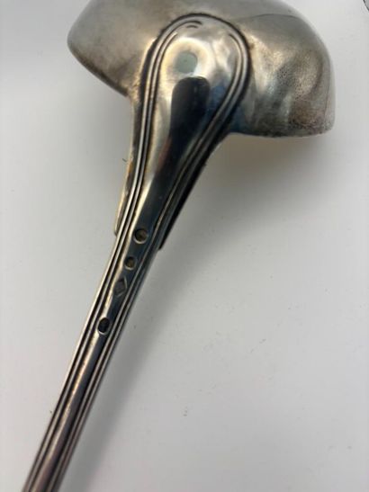 Silver ladle, filet pattern, Vieillard and...