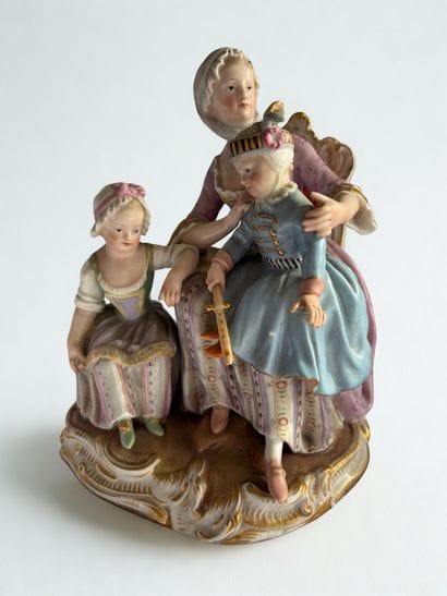 MEISSEN. 
Polychrome porcelain group depicting...