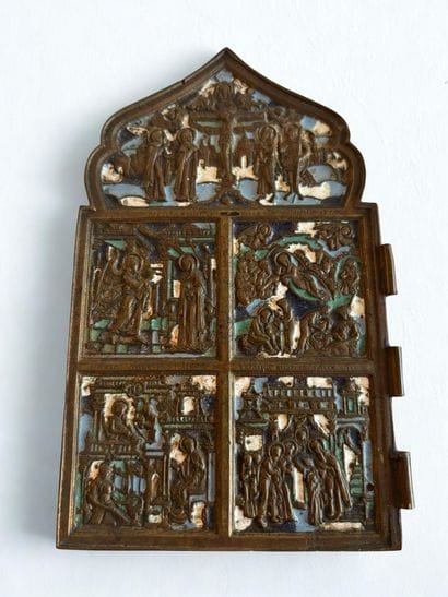 18th or 19th century Russian devotional polyptych...
