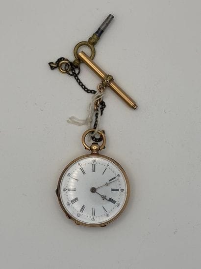 Yellow gold 750 thousandths collar watch...