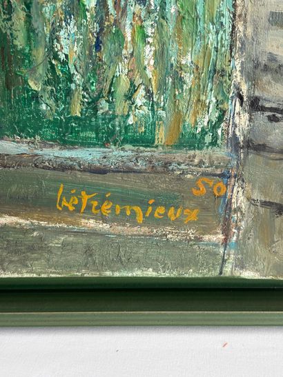 Charles BETREMIEUX (1919-1997).
House courtyard
Oil...