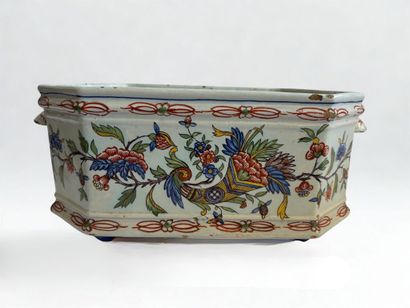 19th century Rouen earthenware planter with...