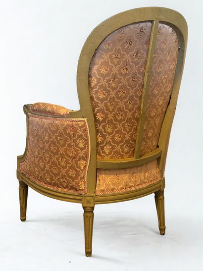 Pair of Louis XVI period bergères with rounded...