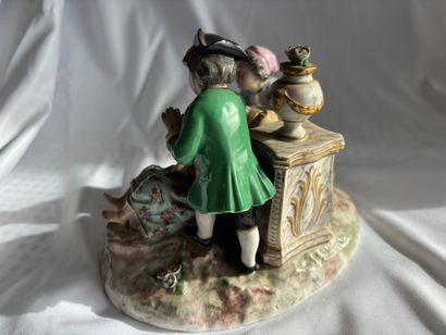 MEISSEN. 
Polychrome hard porcelain group...