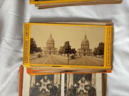 Set of 42 stereoscopic views, albumen prints...